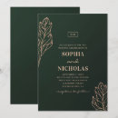 Search for elegant emerald green and gold wedding invitations Botanical