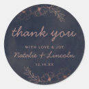 Search for navy blue gold wedding stickers Thank you