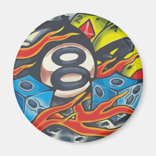 00001 Bola 8 Llamas Magnet (Front)