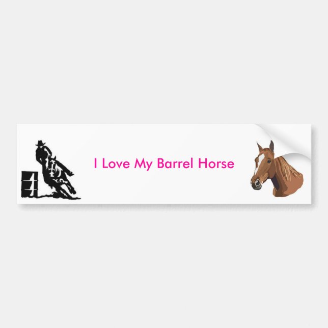 0000, 002, I Love My Barrel Horse Bumper Sticker (Front)