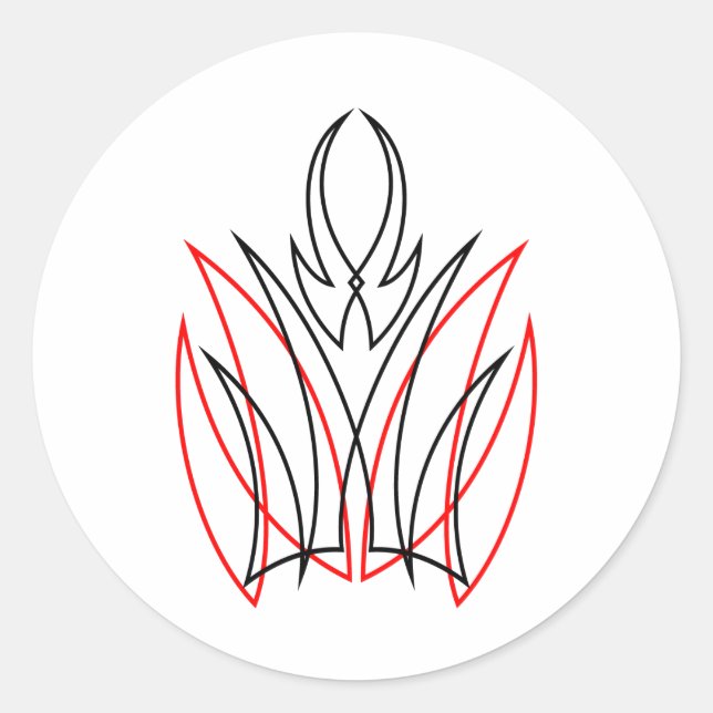 0001 Pinstripe Classic Round Sticker (Front)