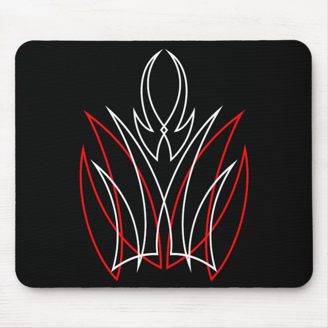 0001 Pinstripe Rojo & Blanco Mouse Mat (Front)