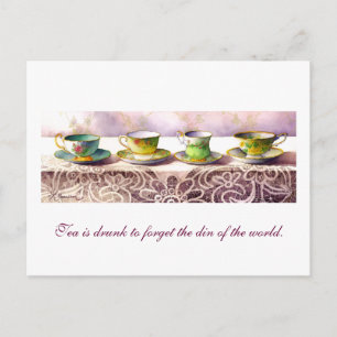 0001 Row of Teacups T'ien Yiheng Postcard