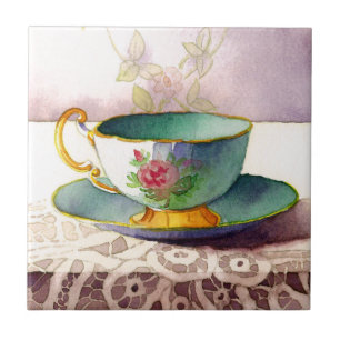 0001 Teacup on Lace Tile