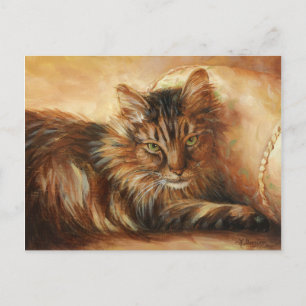 0005 Cat on Pillow Postcard