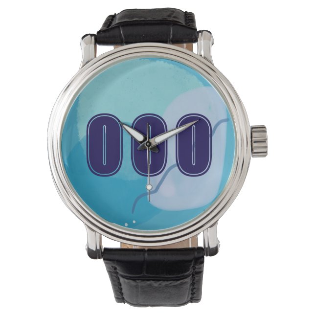 000 Angel Numbers Blue Spiritual High Vibes Watch (Front)