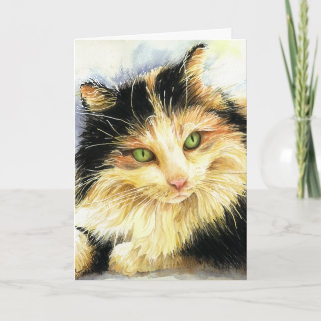 0010 Calico Cat Birthday Card (Front)