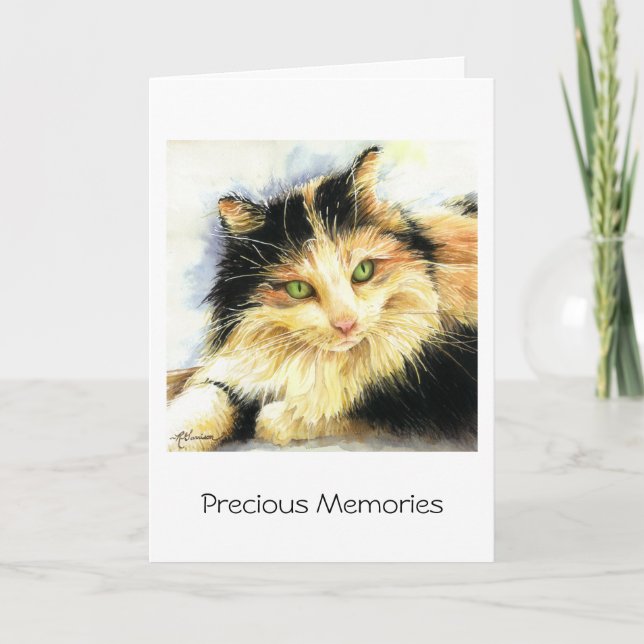 0010 Calico Cat Sympathy Card (Front)