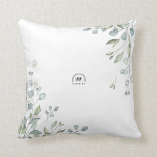001 Leaves Eucalyptus Greenery Simply Minimalist Cushion