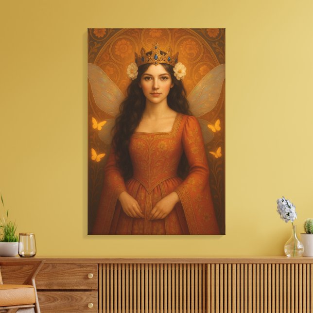 002_A fairy princess in burnt orange. Canvas Print (Insitu(LivingRoom))