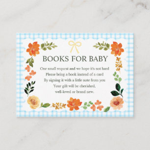 002 Cerulean Gingham Baby Shower Enclosure Card