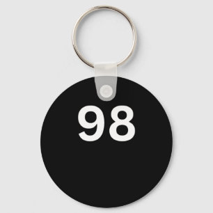 00398 Number 98 Ninety Eight W Key Ring