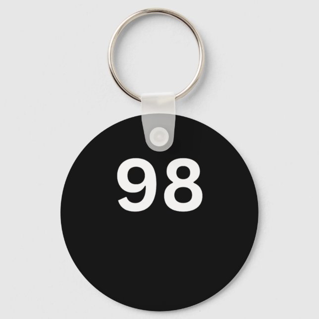 00398 Number 98 Ninety Eight W  Key Ring (Front)