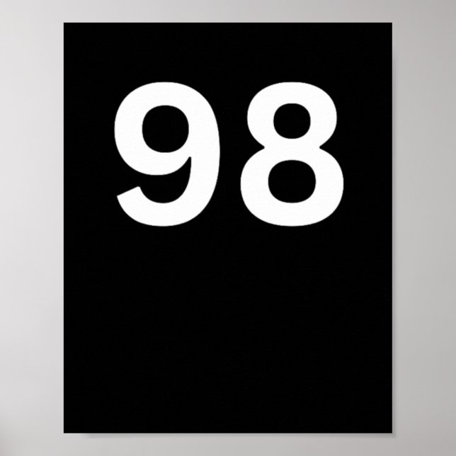 00398 Number 98 Ninety Eight W  Poster (Front)