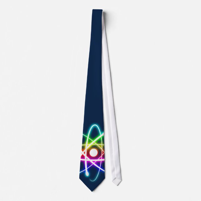 (003:04s) Colourful Glowing Atom - Dark Blue Tie (Front)