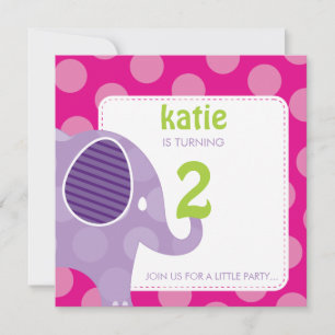 003-Katie :: BIRTHDAY PARTY INVITES - elephant SQ