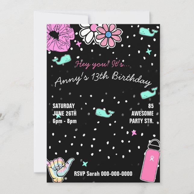 003 Teenager girl's party vsco trend themed (Front)