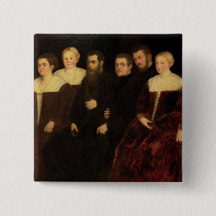 00409 Seven members of the Soranzo Family 15 Cm Square Badge