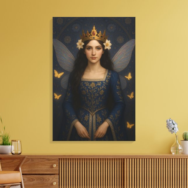 006_A fairy princess in royal blue. Canvas Print (Insitu(LivingRoom))