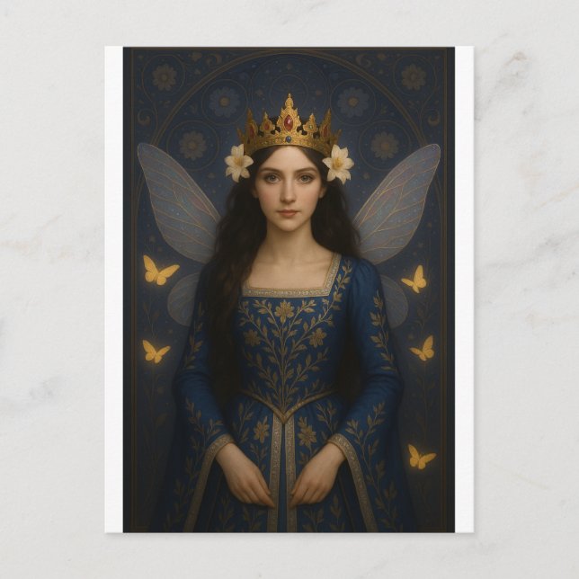 006_A fairy princess in royal blue. Postcard (Front)