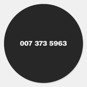 007 373 5963 - Famous 90s Video Game Codes Classic Round Sticker