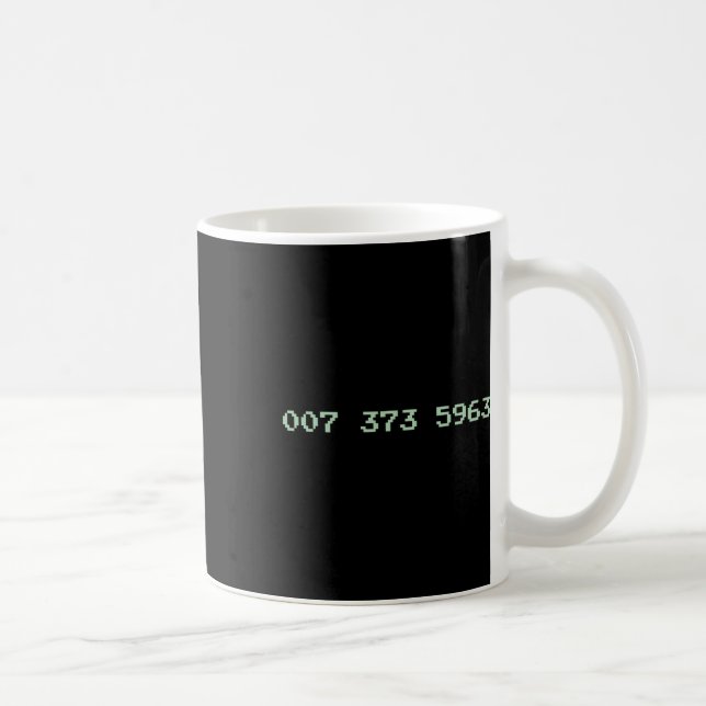 007 373 5963 Video Game Code 1987 80's Retro Games Coffee Mug (Right)
