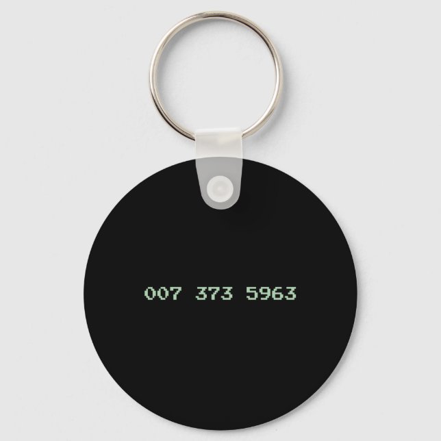 007 373 5963 Video Game Code 1987 80's Retro Games Key Ring (Front)