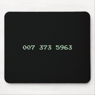 007 373 5963 Video Game Code 1987 80's Retro Games Mouse Mat