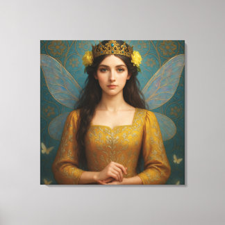 007_A fairy princess in golden yellow. Canvas Print
