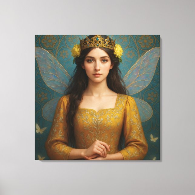 007_A fairy princess in golden yellow.  Canvas Print (Front)