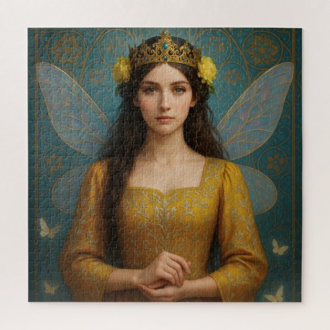 007_A fairy princess in golden yellow.  Jigsaw Puzzle (Vertical)