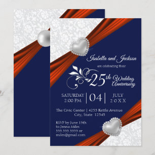 00th Anniversary - Red, White and Blue Invitation