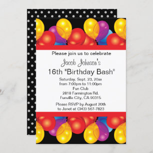00th Birthday Bash Party Celebration DIY Text Invitation