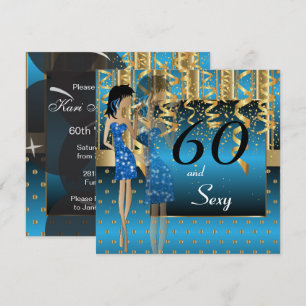 00th Birthday Girl Bash Party - Blue Invitation