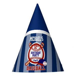 00th Birthday Party - Baseball - Blue Party Hat