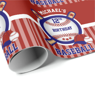 00th Birthday Party - Baseball Wrapping Paper