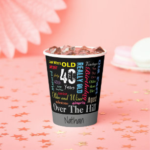 00th Birthday - Personalise Paper Cups