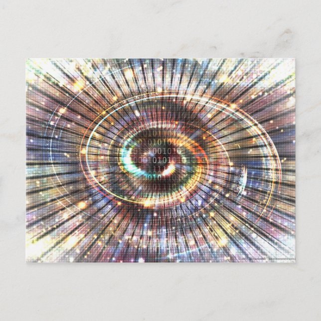 0100101010001101 (part 2) | Code Binary Cyberspace Postcard (Front)