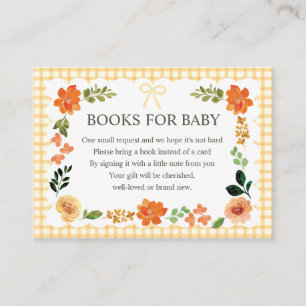 010 Amber Gingham Baby Shower Enclosure Card