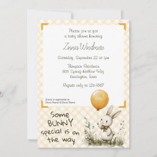 010 Amber Orange • Some Bunny Special Baby Shower Invitation