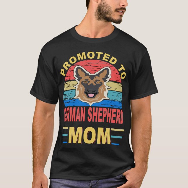 010 Promoted To German Shepherd Mum T-Shirt (Front)