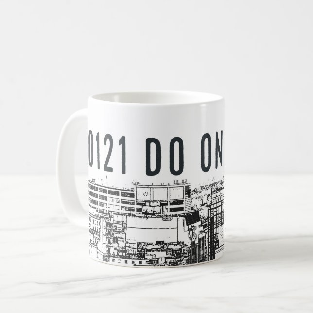 0121 DO ONE and Birmingham cityscape on mug (Front Left)