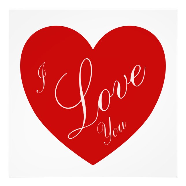 012 I love You Red Photo Print (Front)