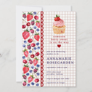 013 Chocolate Berry Patch Cupcake Baby Shower Invitation