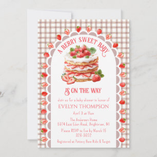 013 Chocolate Strawberry Shortcake Baby Shower Invitation