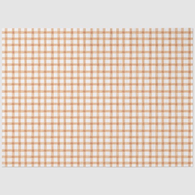 014 Latte Light Brown Gingham Tissue Paper (Front)