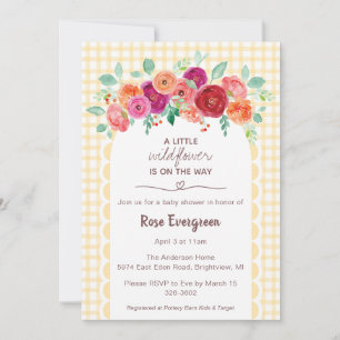016 Marigold Watercolor Wildflower Baby Shower Invitation