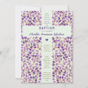 018 Grass Stained Glass Garden Gingham Baptism Invitation