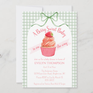 019 Forest Berry Sweet Strawberry Baby Shower Invitation