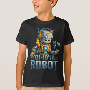 01 10 11 robot funny for men women kids 01 10 11 r T-Shirt